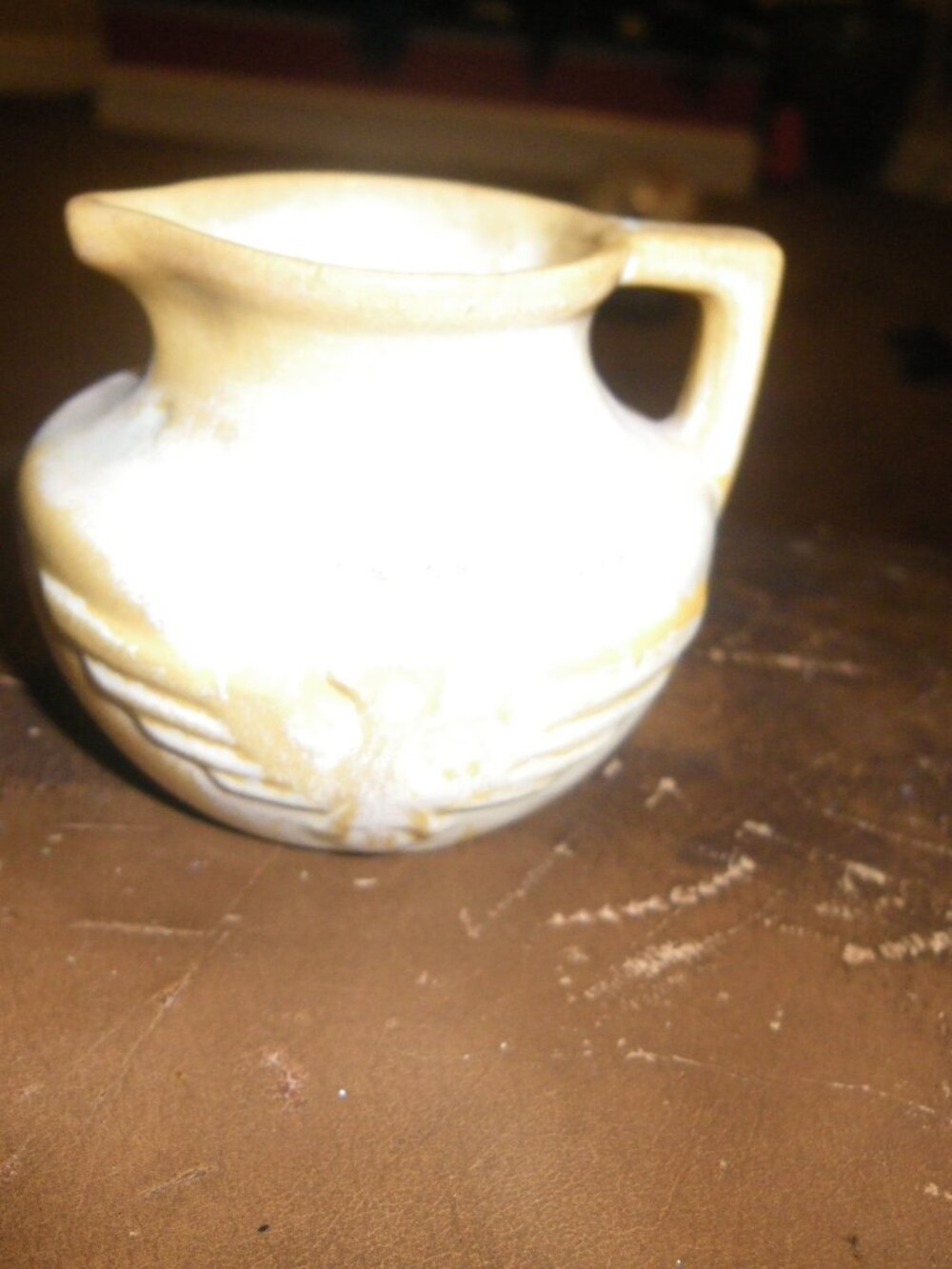Vintage Miniature Pitcher Vase Glazed Earthenware w/ Eagle - Picture 3 of 4